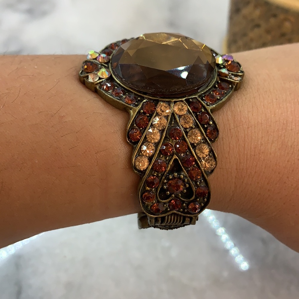 Amber Rhinestone Bangle - Picture 6 of 8